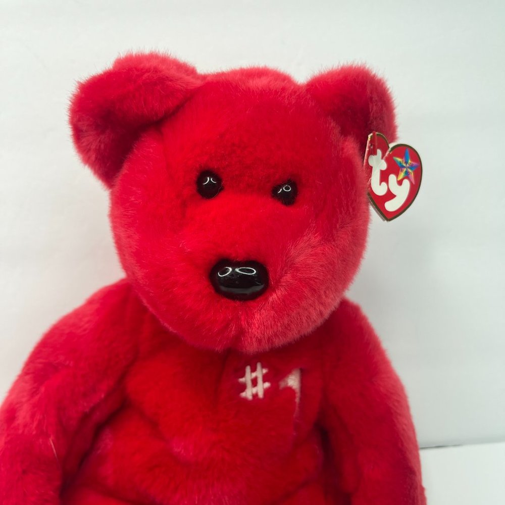 2002 RARE & RETIRED TY BEANIE BABY BUDDY#1 THE RED TEDDY BEAR 14" - Picture 2 of 9